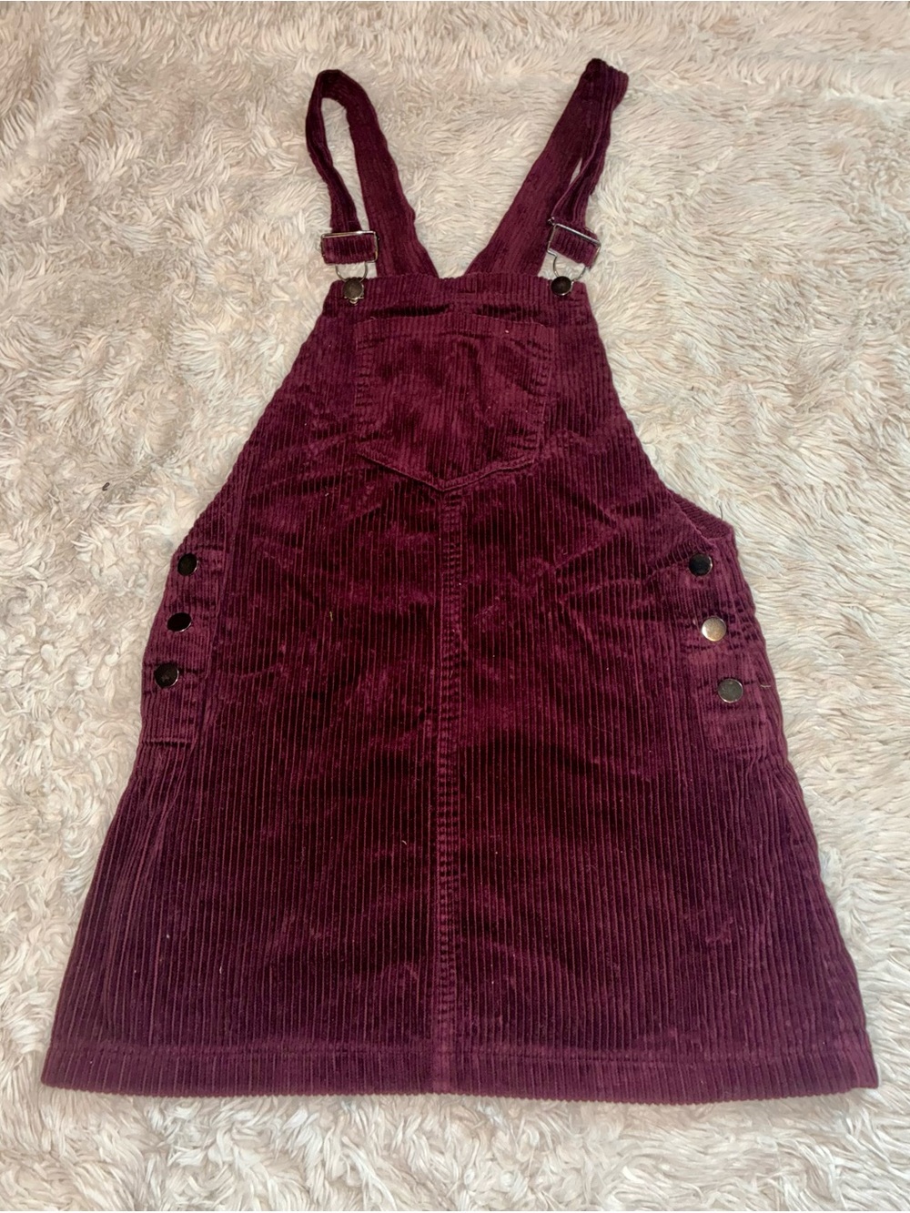 Burgundy Corduroy Overall Dress
